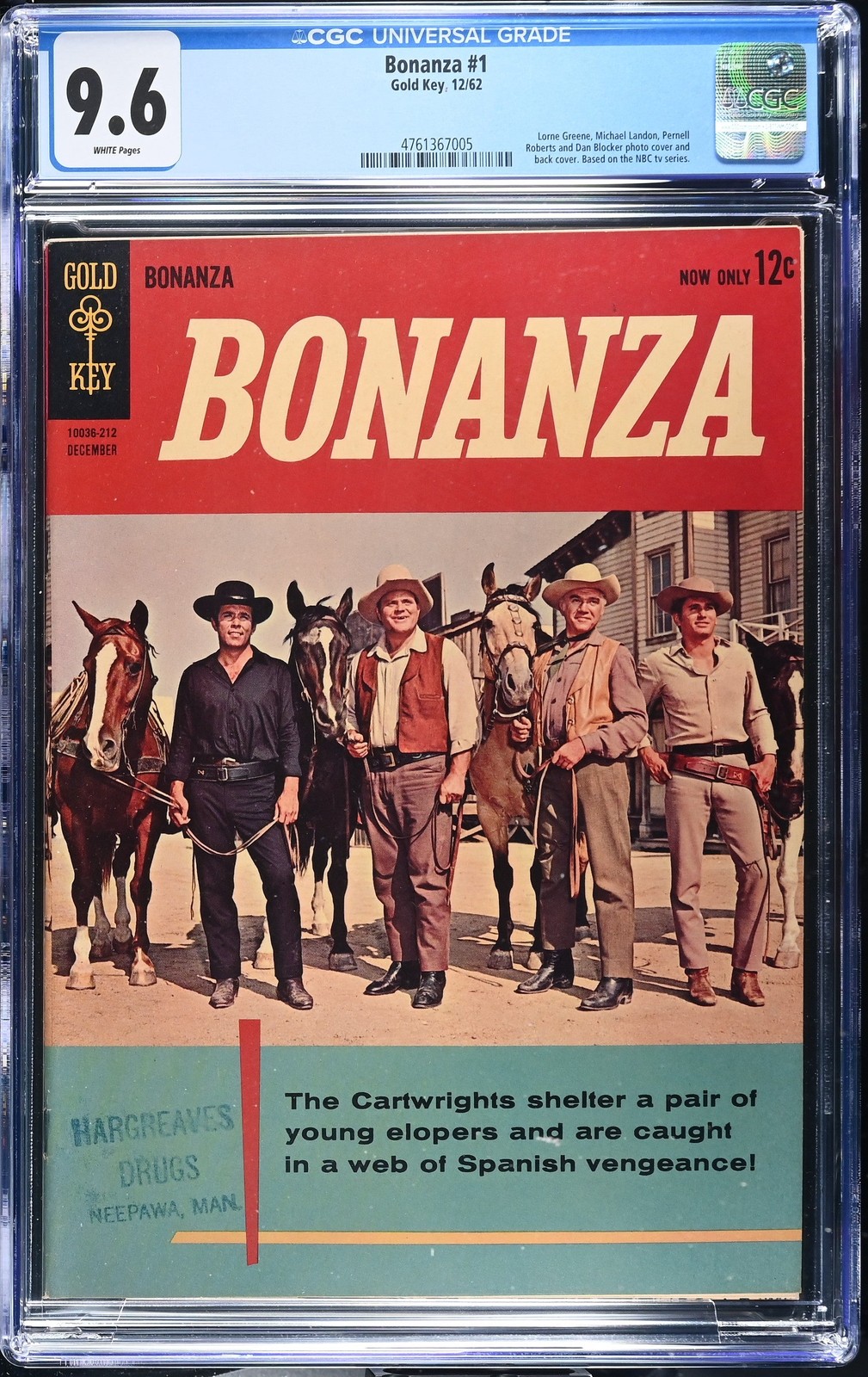 Bonanza #1 CGC 9.6 (Dell 1962) SINGLE HIGHEST GRADED COPY - POP 1 ONLY L@@K Bonanza #1 CGC 9.6 (Dell 1962) SINGLE HIGHEST GRADED COPY - POP 1 ONLY L@@K