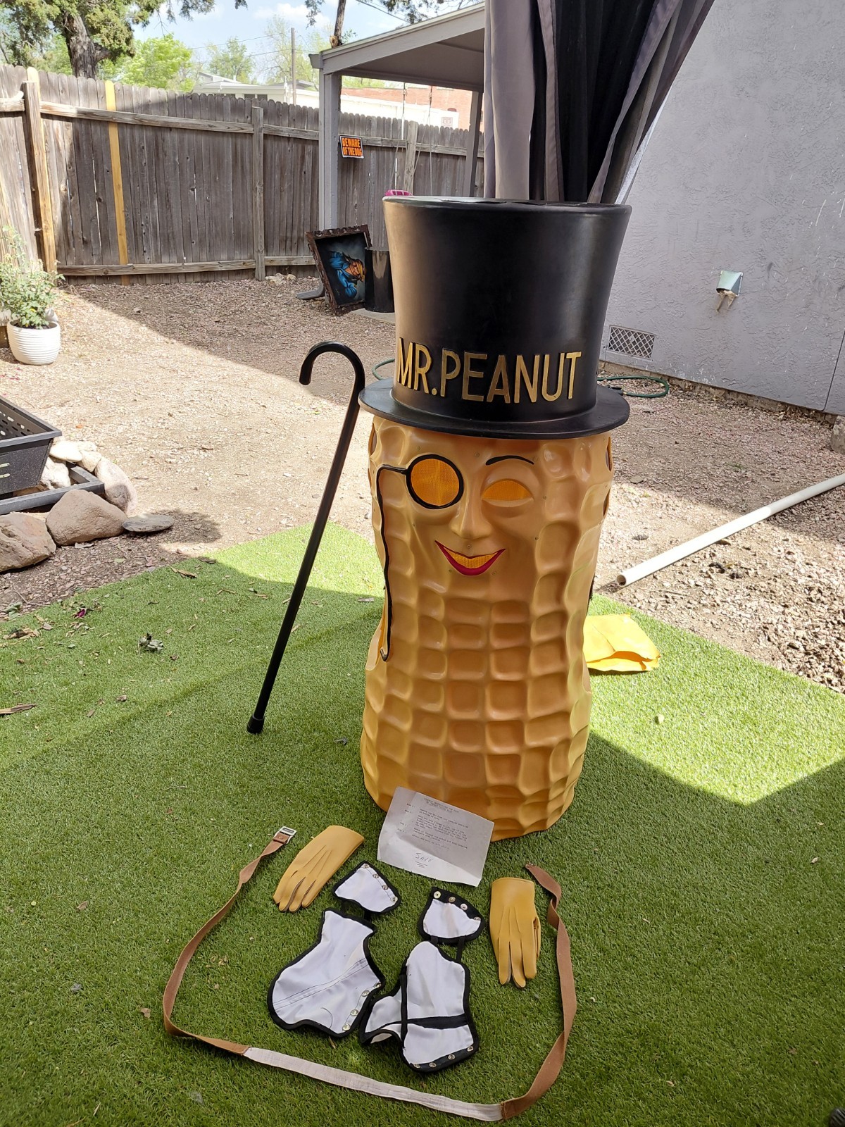 Rare 1960s Mr. Peanut Parade Costume Complete With Gloves, Cane and Shoe Covers
