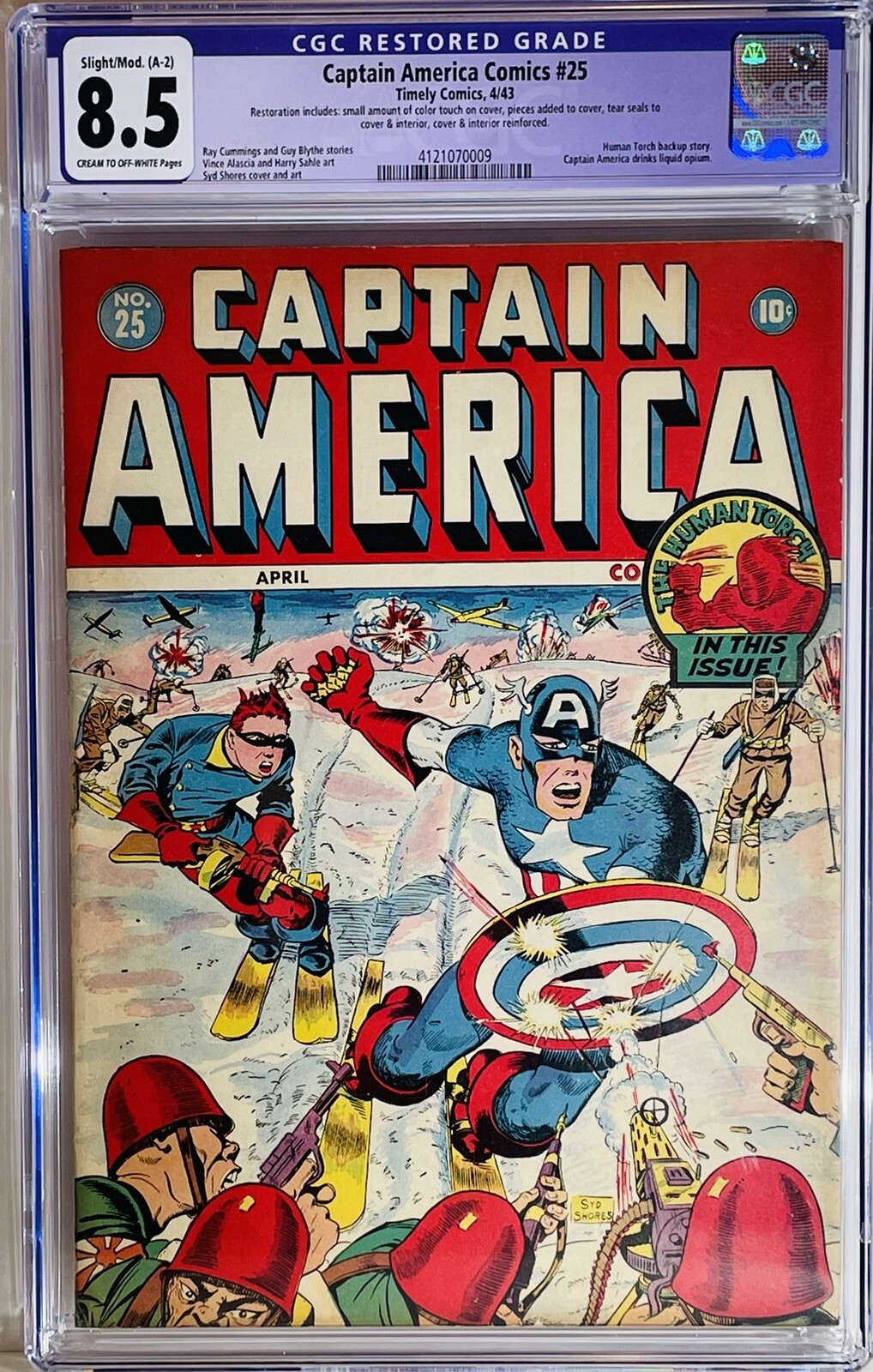 ⭐️Captain America Comics #25, 1943 CGC 8.5 VF+ (3rd Highest Grade)❤️Beautiful ⭐️Captain America Comics #25, 1943 CGC 8.5 VF+ (3rd Highest Grade)❤️Beautiful