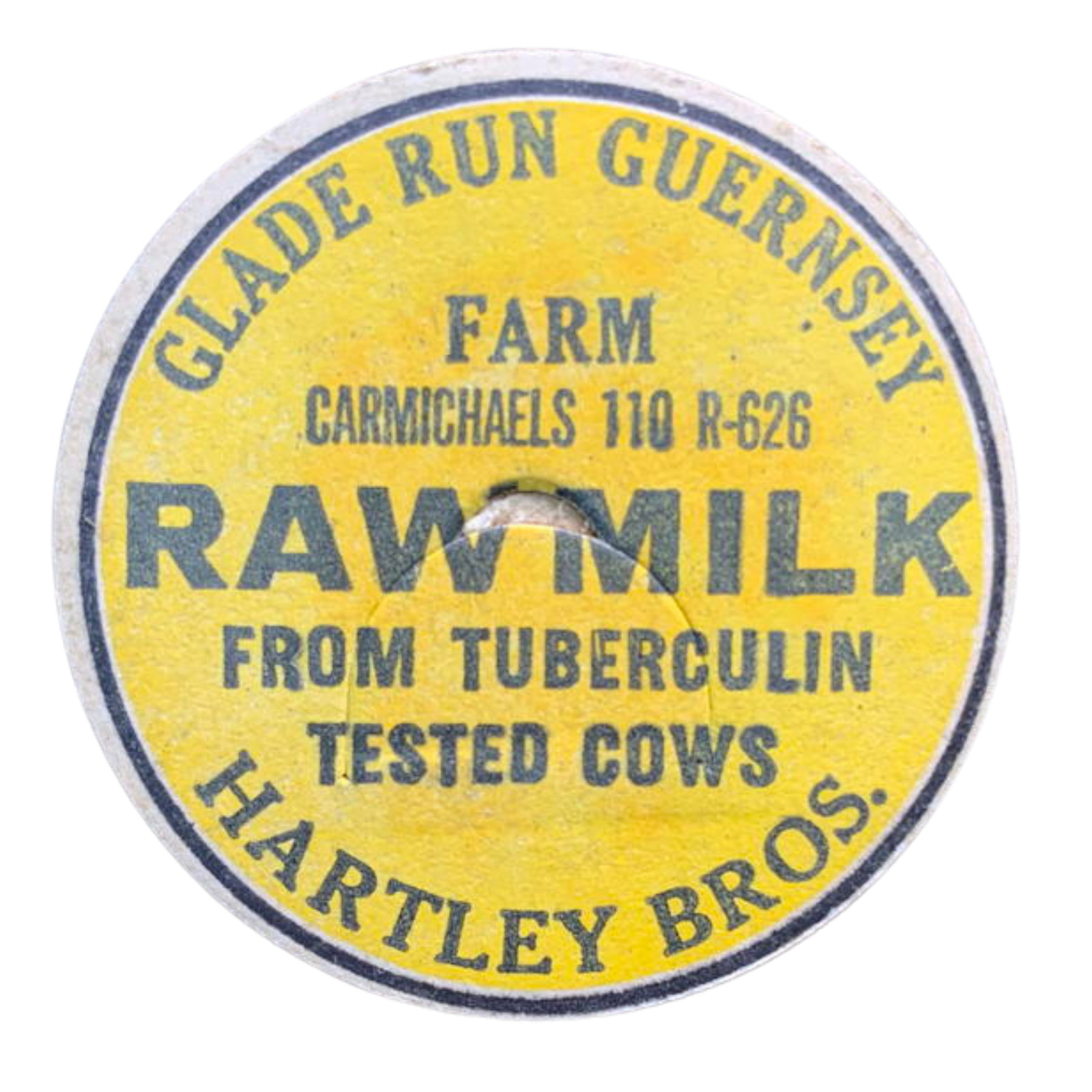 4 Vintage Glade Run Guernsey Farm Milk Bottle Caps | 1930's 42mm | Tuberculin 4 Vintage Glade Run Guernsey Farm Milk Bottle Caps | 1930's 42mm | Tuberculin