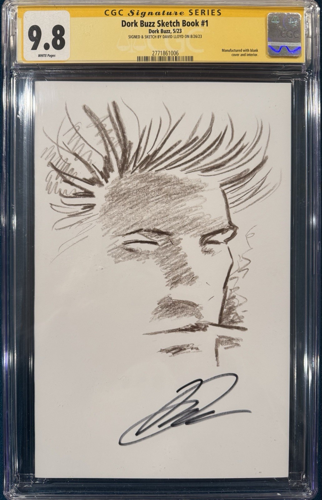 DAVID LLOYD ORIGINAL Sketch Art CGC 9.8 Signed WOLVERINE LOGAN V FOR VENDETTA