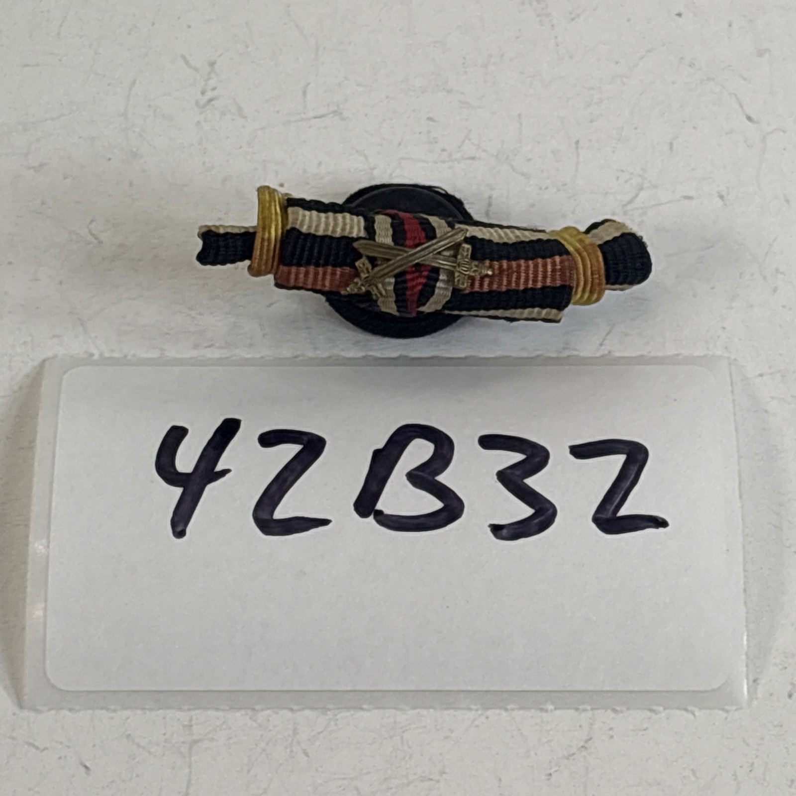 Pre-WW2 German Button Hole Ribbon 1914 Iron Cross Sword Hindenburg 42B32 Pre-WW2 German Button Hole Ribbon 1914 Iron Cross Sword Hindenburg 42B32