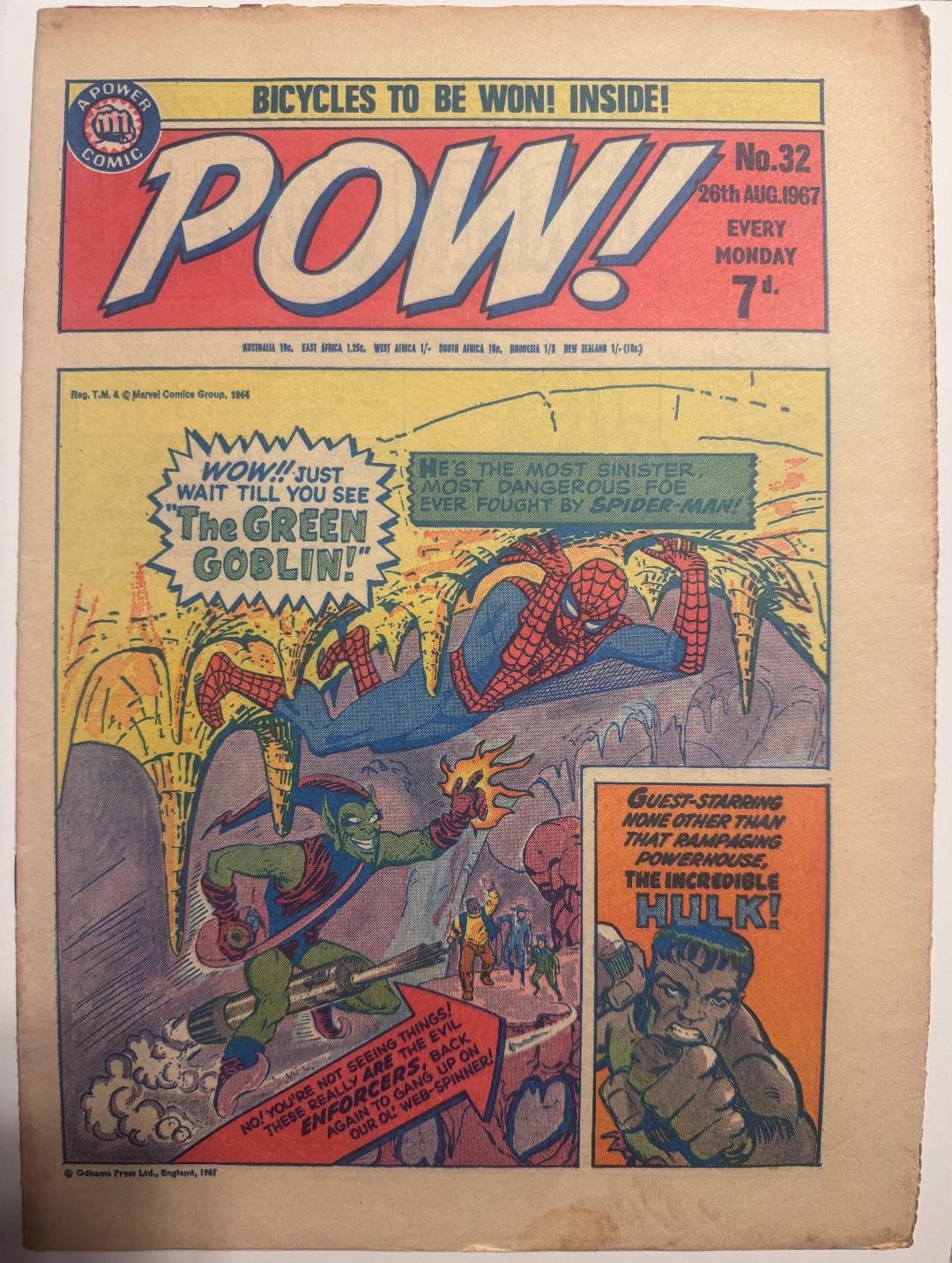 1964 MARVEL AMAZING SPIDER-MAN #14 & SGT FURY #4 1ST GREEN GOBLIN RARE KEY UK 1964 MARVEL AMAZING SPIDER-MAN #14 & SGT FURY #4 1ST GREEN GOBLIN RARE KEY UK