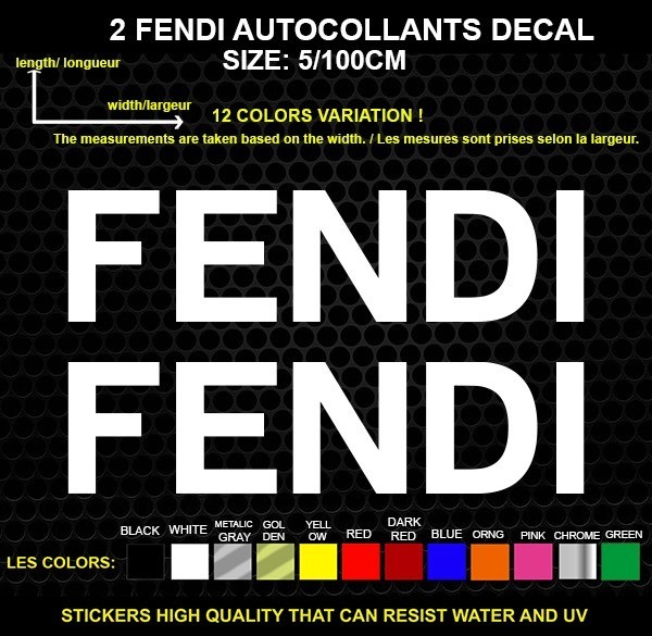 2 Fendi decorative stickers - vehicles & accessories, set of 2 pieces 2 Fendi decorative stickers - vehicles & accessories, set of 2 pieces