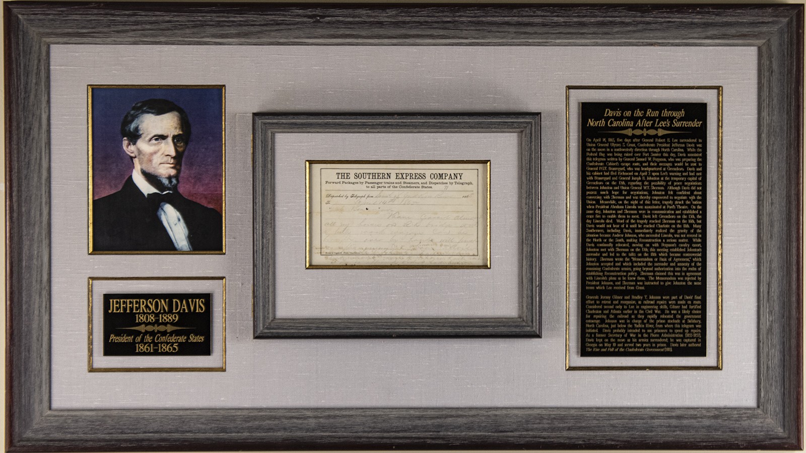 JEFFERSON DAVIS (CONFEDERATE STATES OF AMERICA) - AUTOGRAPH NOTE SIGNED JEFFERSON DAVIS (CONFEDERATE STATES OF AMERICA) - AUTOGRAPH NOTE SIGNED