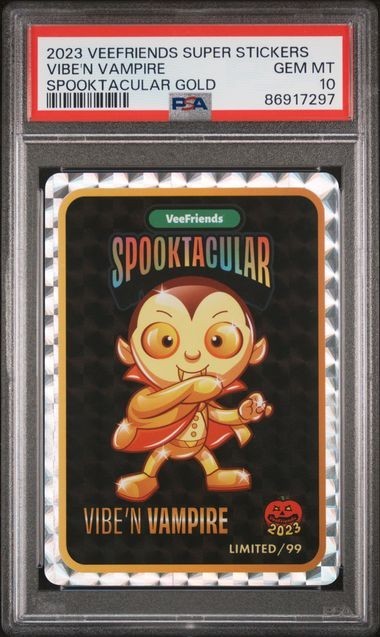 Veefriends Superstickers Spooktacular Vibe N Vampire PSA 10 Gary Vee /99 Veefriends Superstickers Spooktacular Vibe N Vampire PSA 10 Gary Vee /99