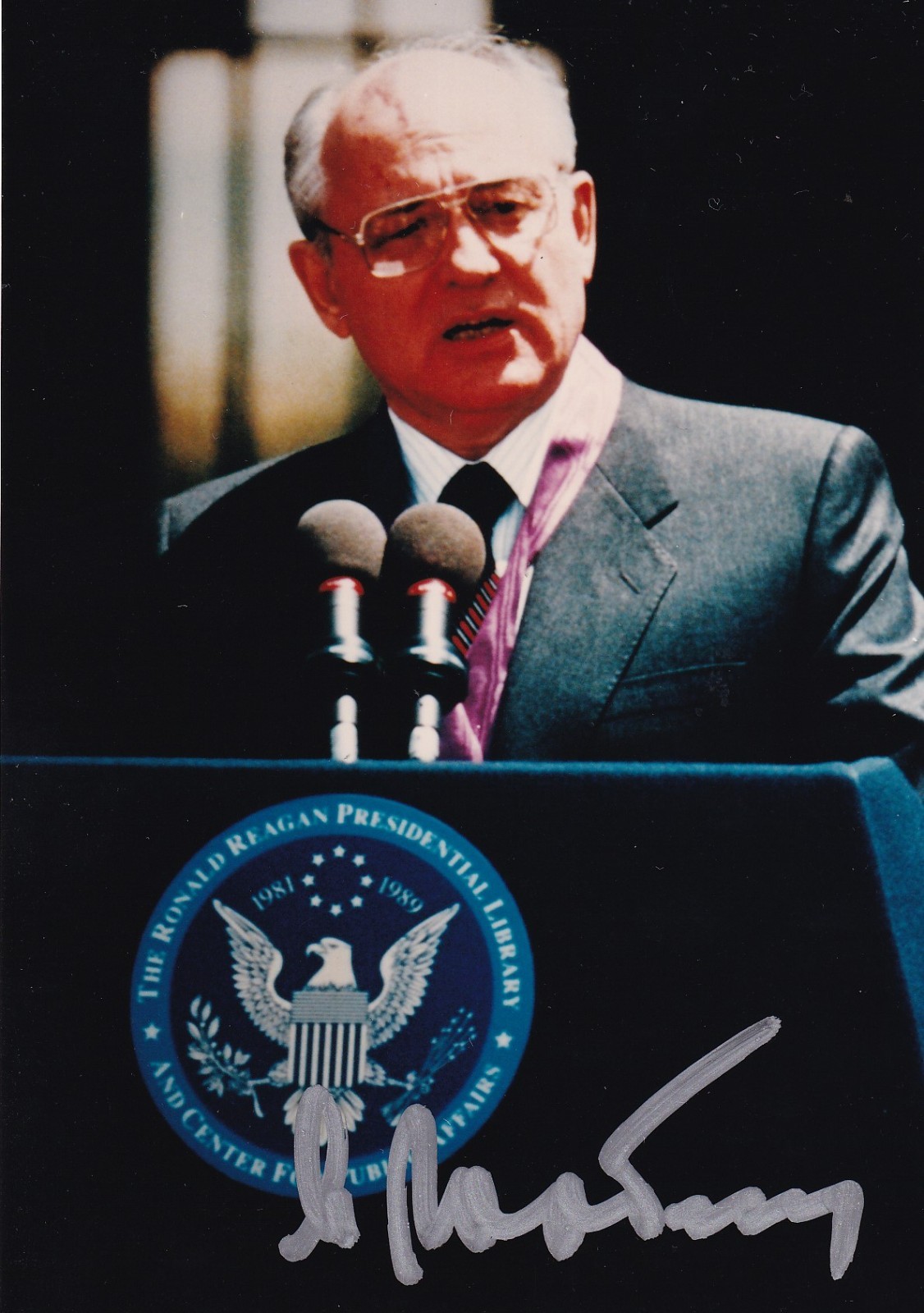 Photo Signed General Secretary of the Communist Party USSR Mikhail Gorbachev.