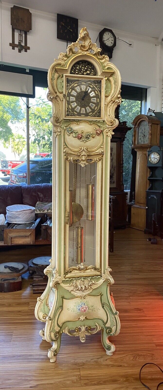 Luxury Vintage Handmade French Italian Grandfather Mechanical Clock Italy Silik