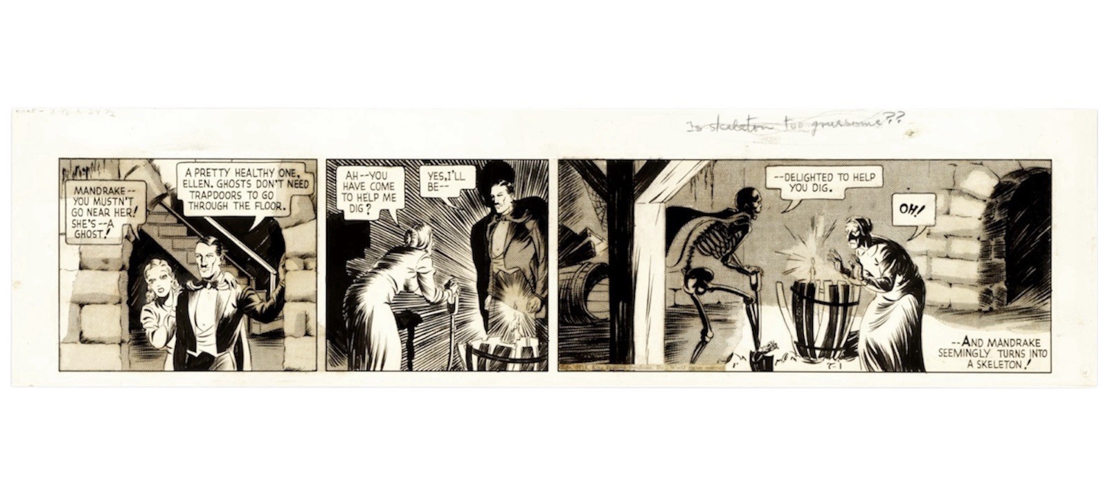 Phil Davis - Mandrake the Magician - Comic Strip Original Art- Dated 7-1-38