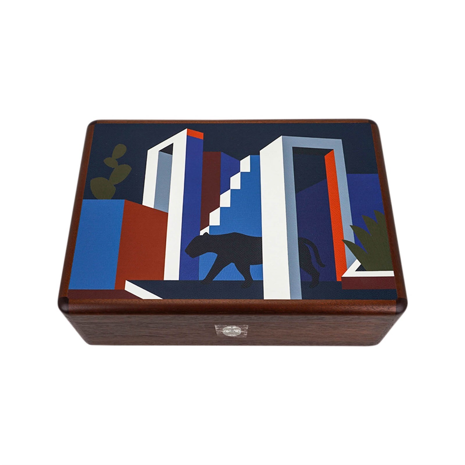 Hermes Casaque Felin Dans Un Jardin Mexicain Cigar Box Blue de Malte 