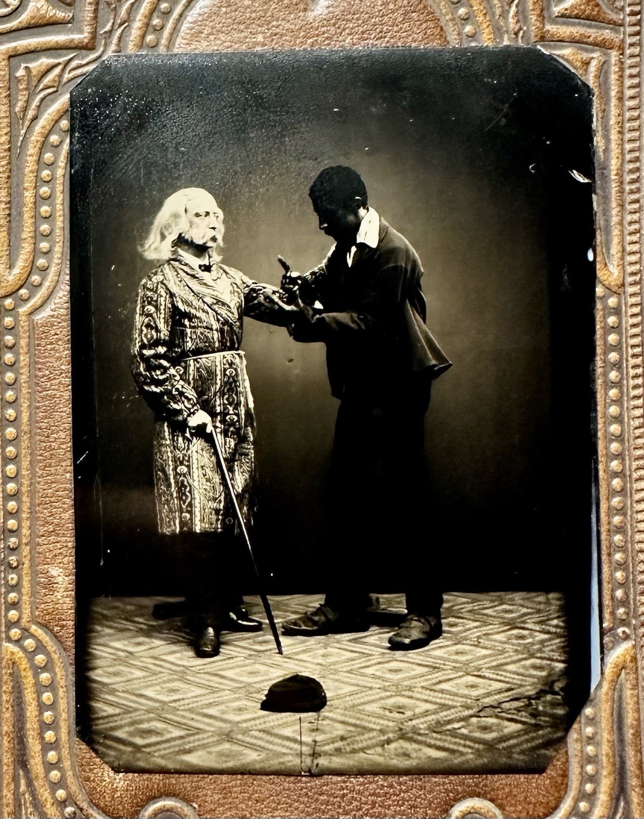 Unusual 1/6 - 1/4 Tintype Photo 1860s Antique Black African American Creepy Rare