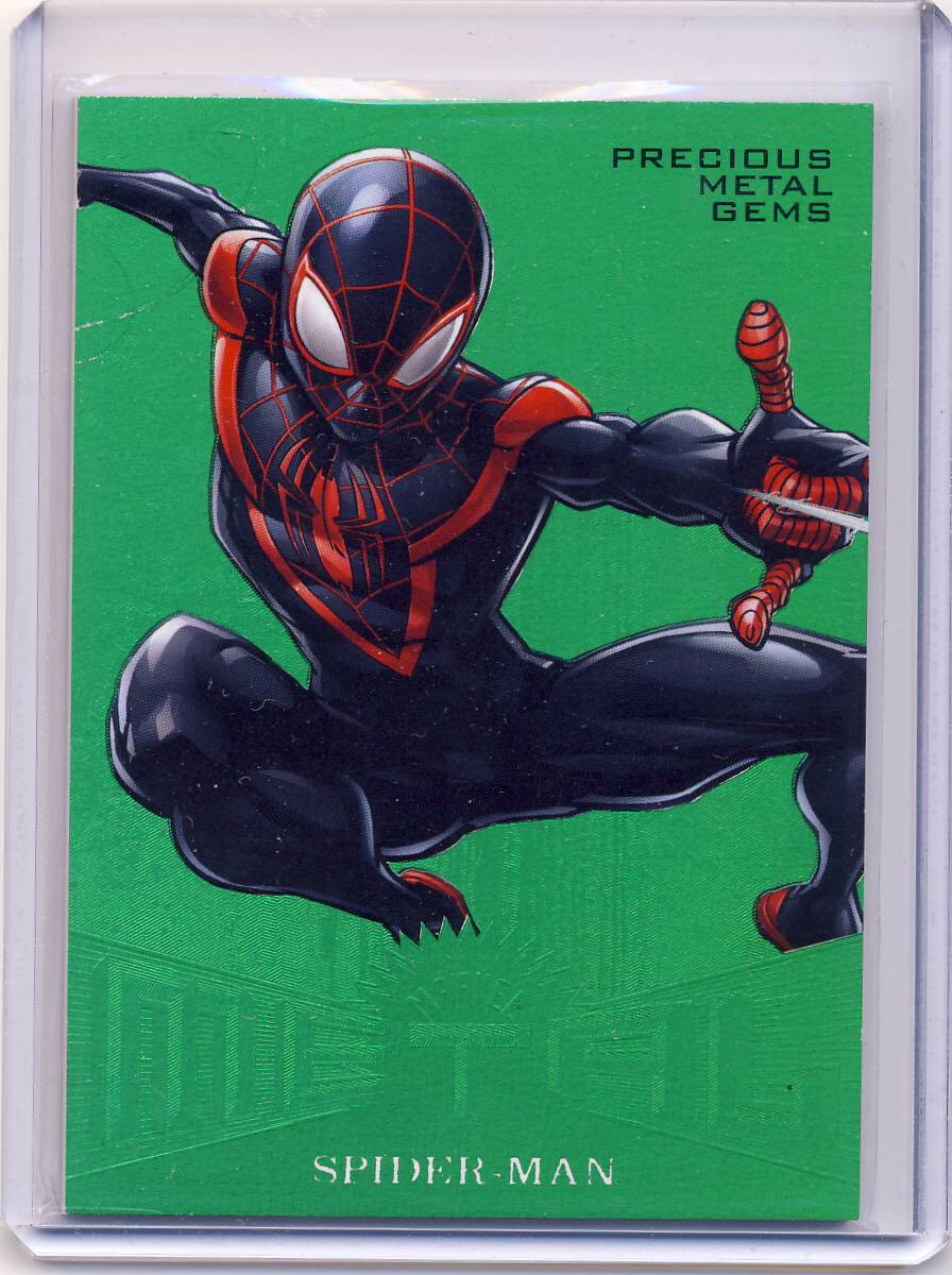 2017 Marvel Fleer Ultra Spider-Man Green Precious Metal Gems PMG MM50 10/10 2017 Marvel Fleer Ultra Spider-Man Green Precious Metal Gems PMG MM50 10/10