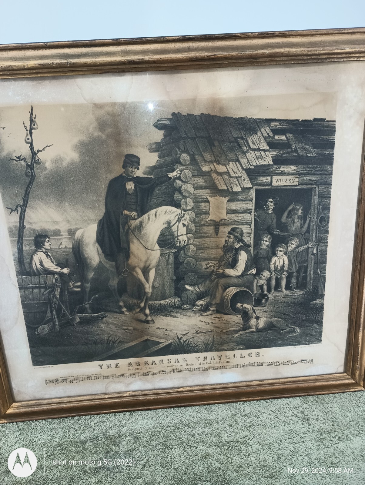 Arkansas Traveller Lithograph Original 1859 Grozelier