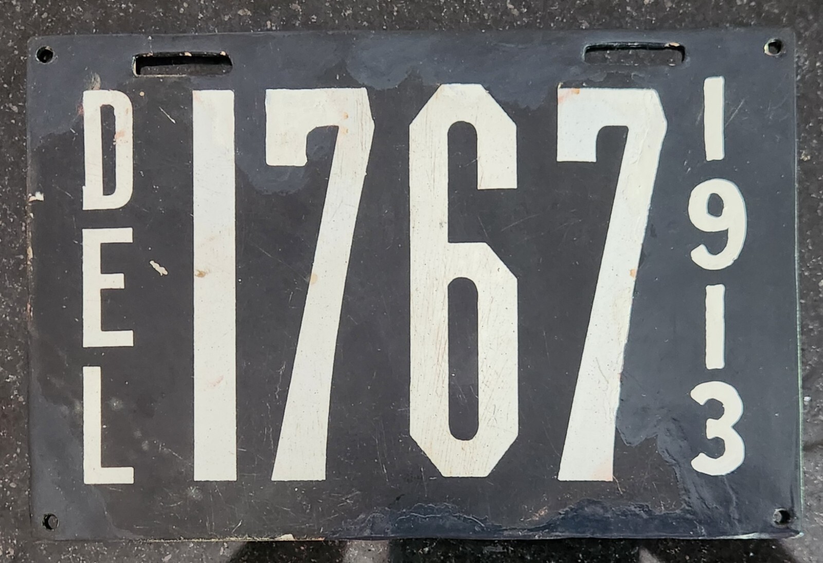 1913 Delaware DEL DE Porcelain License Plate Car Tag Vehicle Registration Auto 1913 Delaware DEL DE Porcelain License Plate Car Tag Vehicle Registration Auto