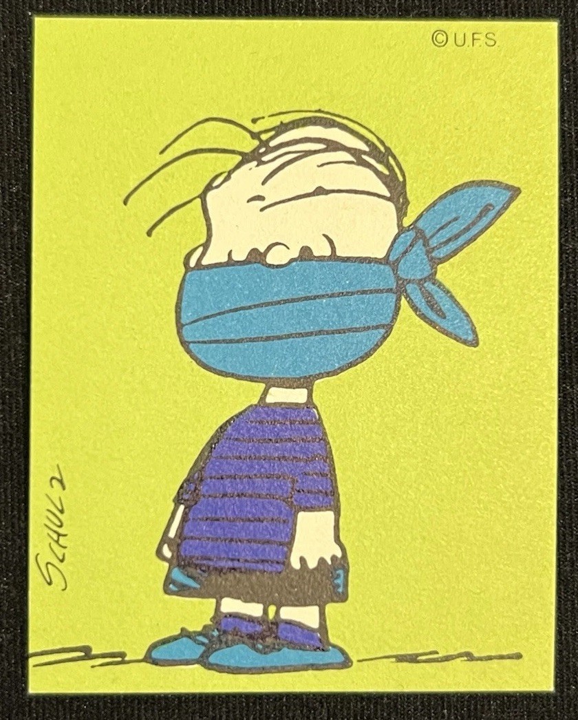 1971 MILANO FIGURINE DI LINUS BLANKET MOUTH *SECRET CARD* PEANUTS LOW POP NM/MT