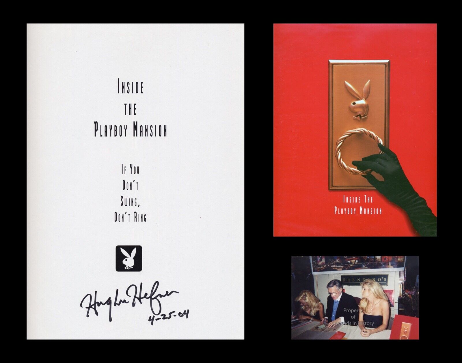 HUGH HEFNER Autographed Signed Inscribed Book Playboy Mansion Playmate Bunny