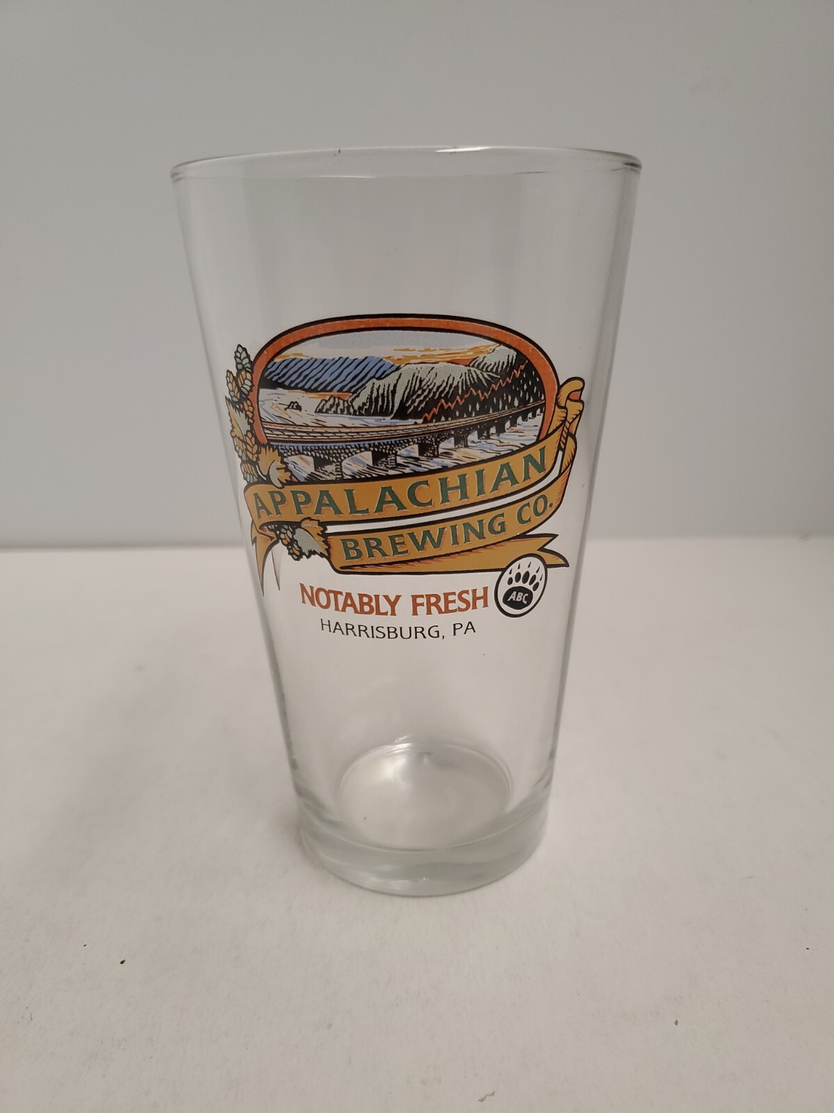 Appalachian Brewing Company Notably Fresh Harrisburg, PA Beer Pint Glass Appalachian Brewing Company Notably Fresh Harrisburg, PA Beer Pint Glass