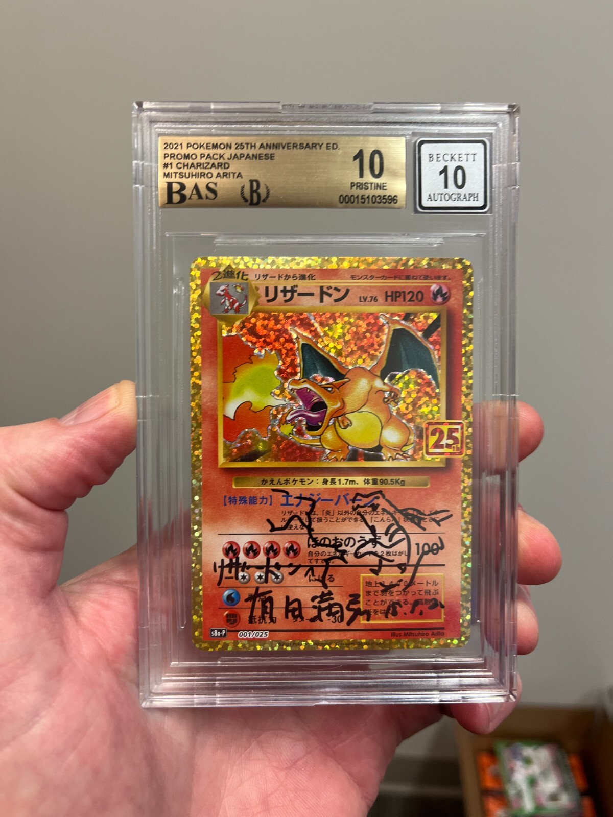 Mitsuhiro Arita Signed 2021 Pokemon Japanese #1 Charizard BGS BAS 10 w/ 10 AUTO