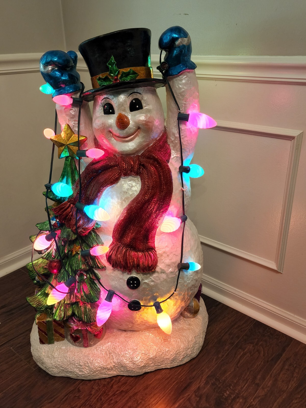 RARE CHRISTOPHER RADKO LIGHTED SNOWMAN HUGE 3' STORE DISPLAY 