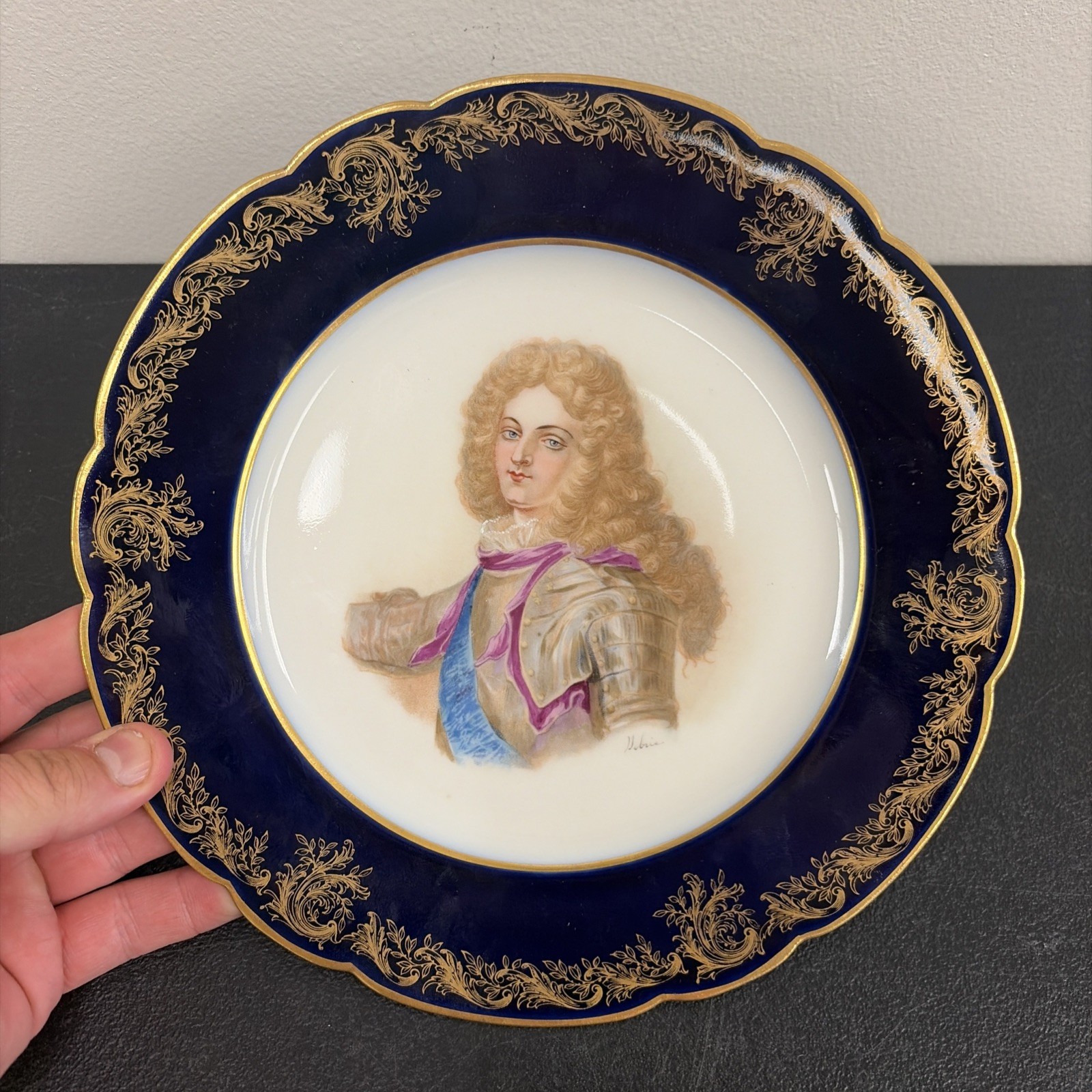 Sevres Portrait Pocelain Plate Chateau De St Cloud duke of Burgundy Signed Sevres Portrait Pocelain Plate Chateau De St Cloud duke of Burgundy Signed
