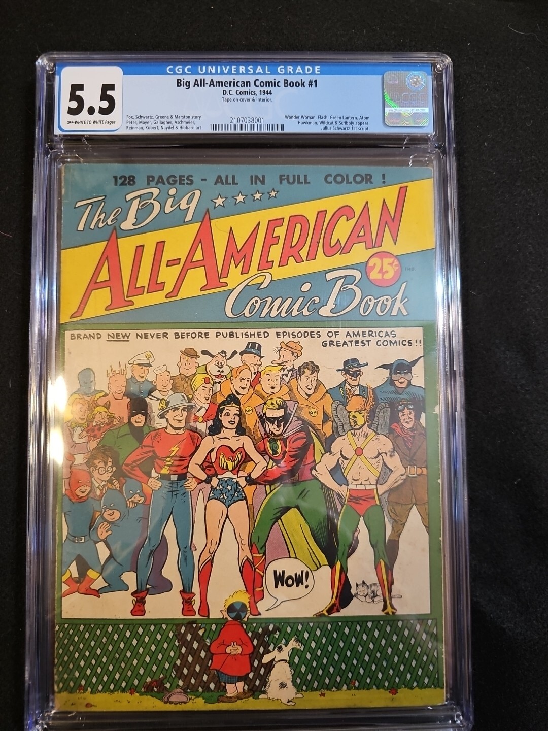 BIG ALL-AMERICAN COMIC BOOK #1 CGC 5.5 1944 Wonder Woman, Flash, Green Lantern BIG ALL-AMERICAN COMIC BOOK #1 CGC 5.5 1944 Wonder Woman, Flash, Green Lantern