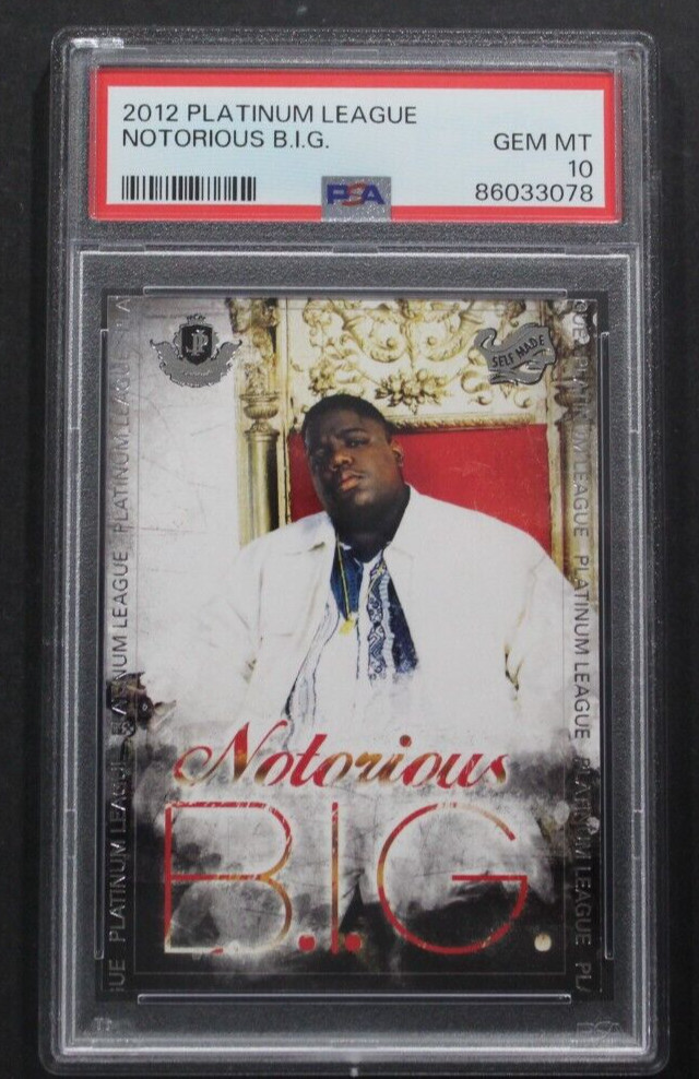 2012 PLATINUM LEAGUE SELF MADE HIP HOP NOTORIOUS B.I.G RC CARD SUPER RARE PSA 10