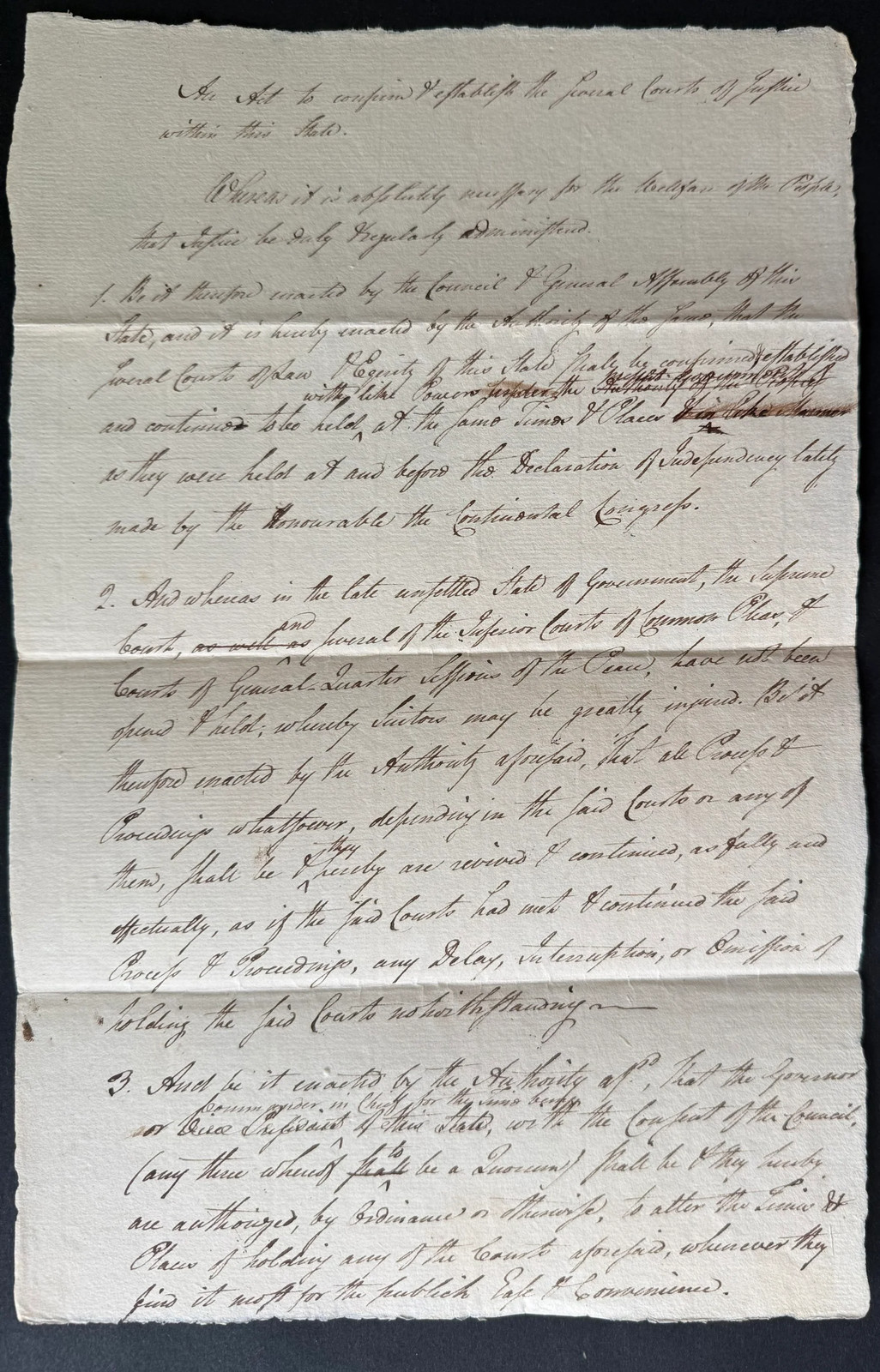 Building a Government During Revolution: Eight Original New Jersey Legislative