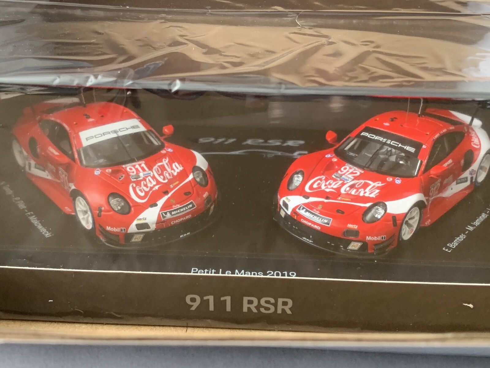Porsche 911 RSR 2019 Coca-Cola #911 #912 Petit LeMans Spark 1:43 Porsche 911 RSR 2019 Coca-Cola #911 #912 Petit LeMans Spark 1:43