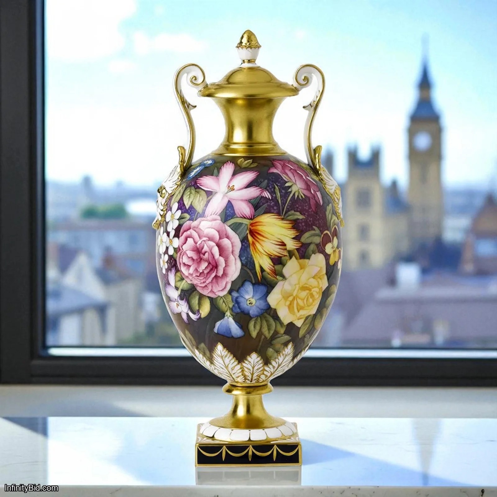 Royal Crown Derby Prestige Artistry Repton Vase Fine Bone China PRESVA62144 Royal Crown Derby Prestige Artistry Repton Vase Fine Bone China PRESVA62144