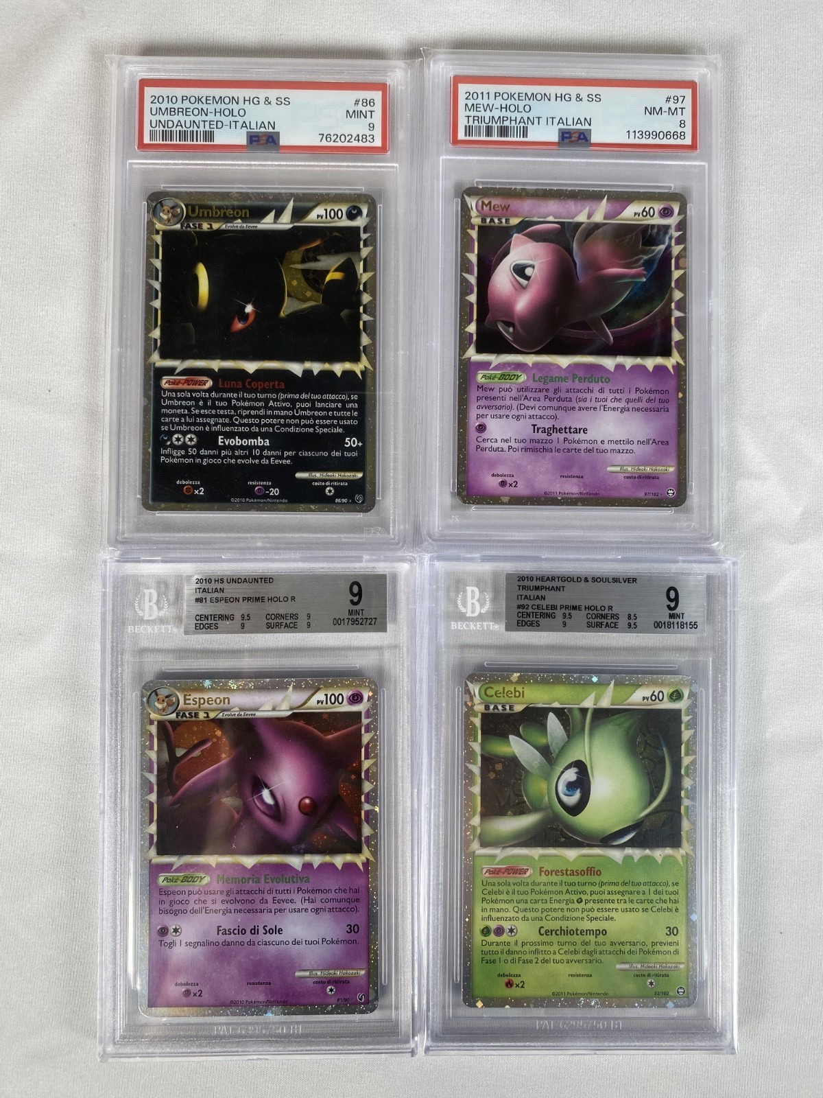 Pokemon - Prime Card Bundle - Mew, Celebi, Espeon, Umbreon - PSA/BGS 8-9