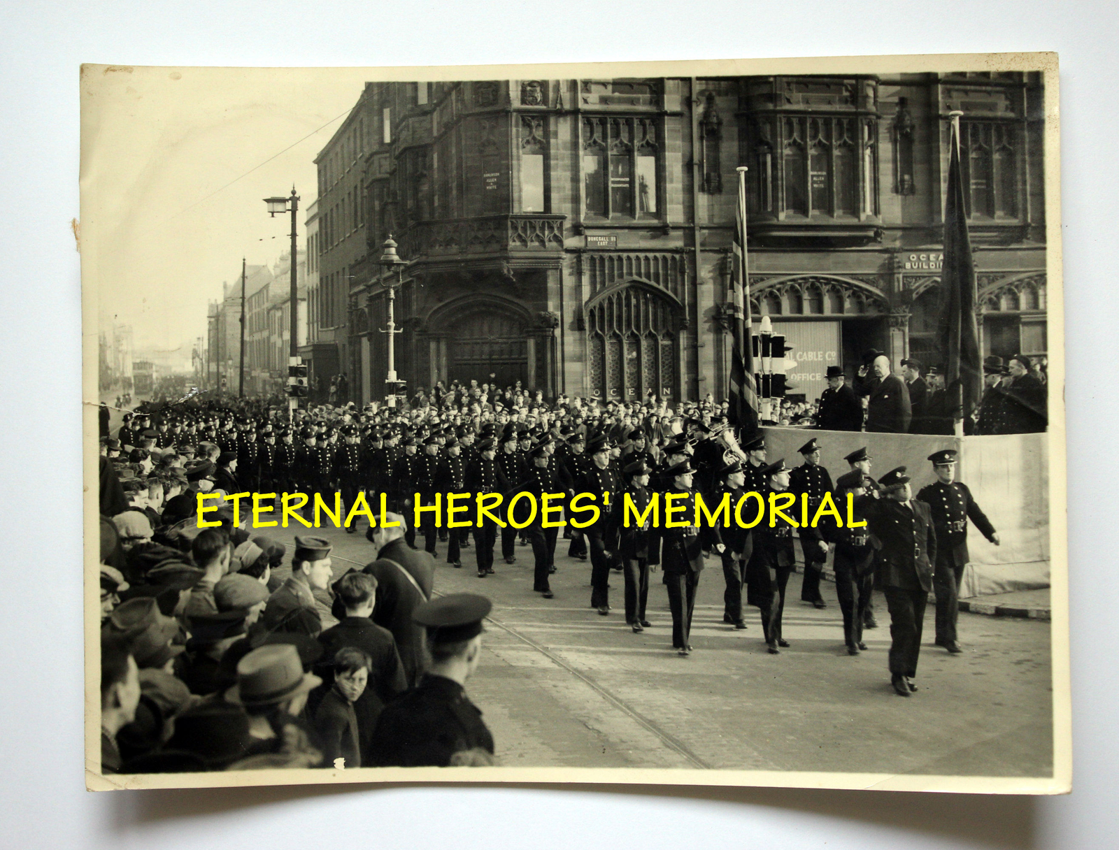 ORIGINAL MAY 1945 PRESS PHOTO WW2 VICTORY PARADE BELFAST, NORTHERN IRELAND ORIGINAL MAY 1945 PRESS PHOTO WW2 VICTORY PARADE BELFAST, NORTHERN IRELAND