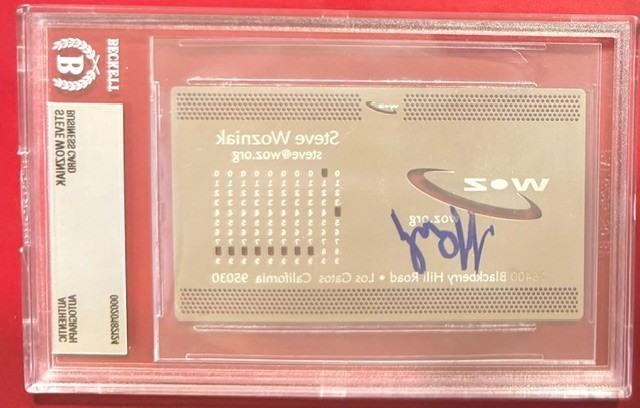 STEVE WOZNIAK WOZ APPLE Computers Creator Signed BUSINESS CARD Beckett AUTO Auth STEVE WOZNIAK WOZ APPLE Computers Creator Signed BUSINESS CARD Beckett AUTO Auth