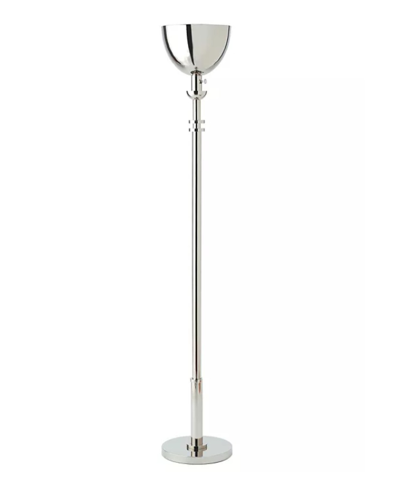 FULL SIZE RALPH LAUREN DESIGNER CHROME TORCHIERE FLOOR LAMP EXDISPLAY USE ONLY FULL SIZE RALPH LAUREN DESIGNER CHROME TORCHIERE FLOOR LAMP EXDISPLAY USE ONLY
