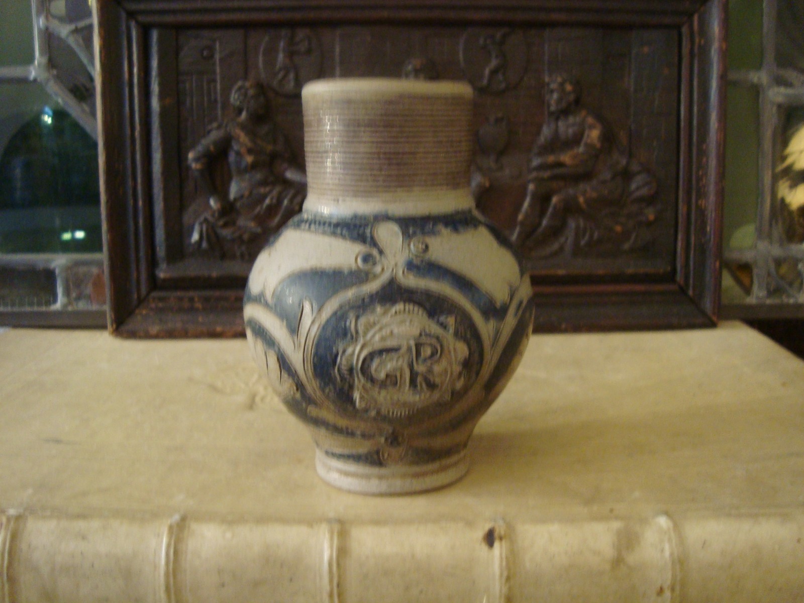 18/19 th century stoneware westerwald saltglaze jug ,krug , king george,rex 18/19 th century stoneware westerwald saltglaze jug ,krug , king george,rex