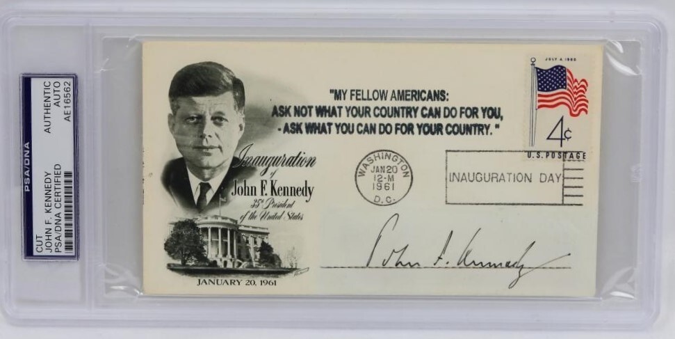 John F. Kennedy Signed Inauguration Day First Day Cover PSA - 1 of 1 John F. Kennedy Signed Inauguration Day First Day Cover PSA - 1 of 1