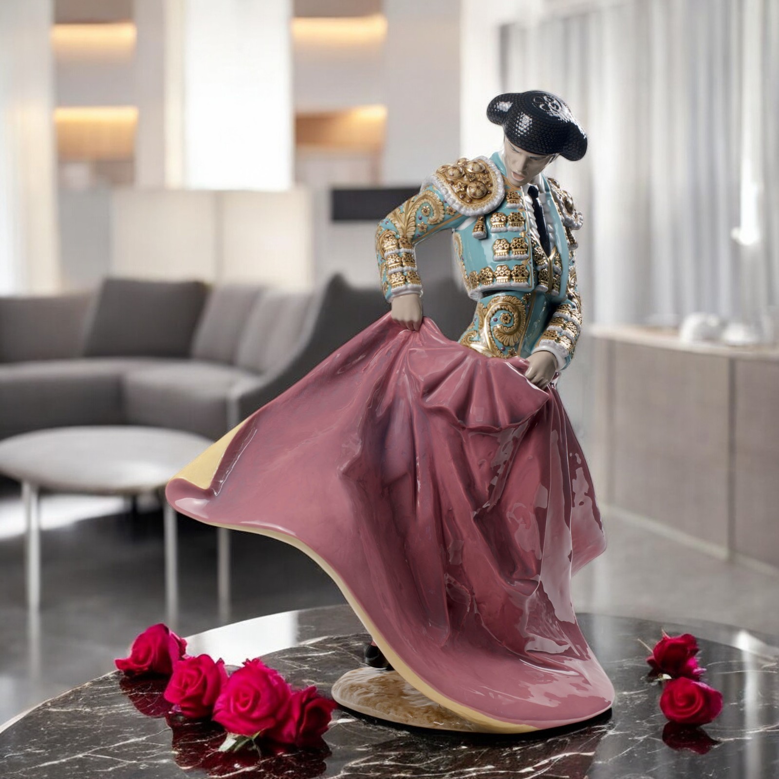 Lladró Matador Man Sculpture – Green Outfit | Limited Edition Porcelain 01008730 Lladró Matador Man Sculpture – Green Outfit | Limited Edition Porcelain 01008730