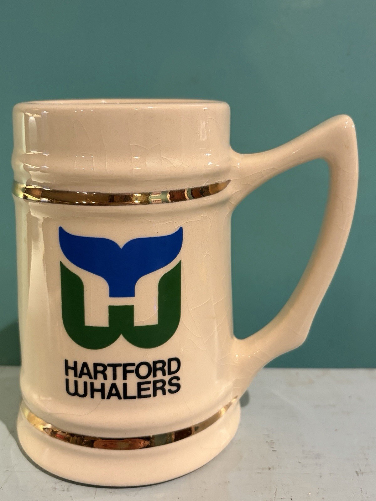 Hartford Whalers 1979 1st NHL Home Game Beer Stein Lewis Bros. Ceramics  22/500