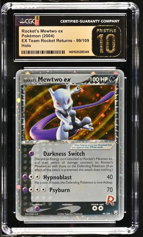 Rocket's Mewtwo ex EX Team Rocket Returns 99/109 CGC PSA 10 Pristine 10 POP 2