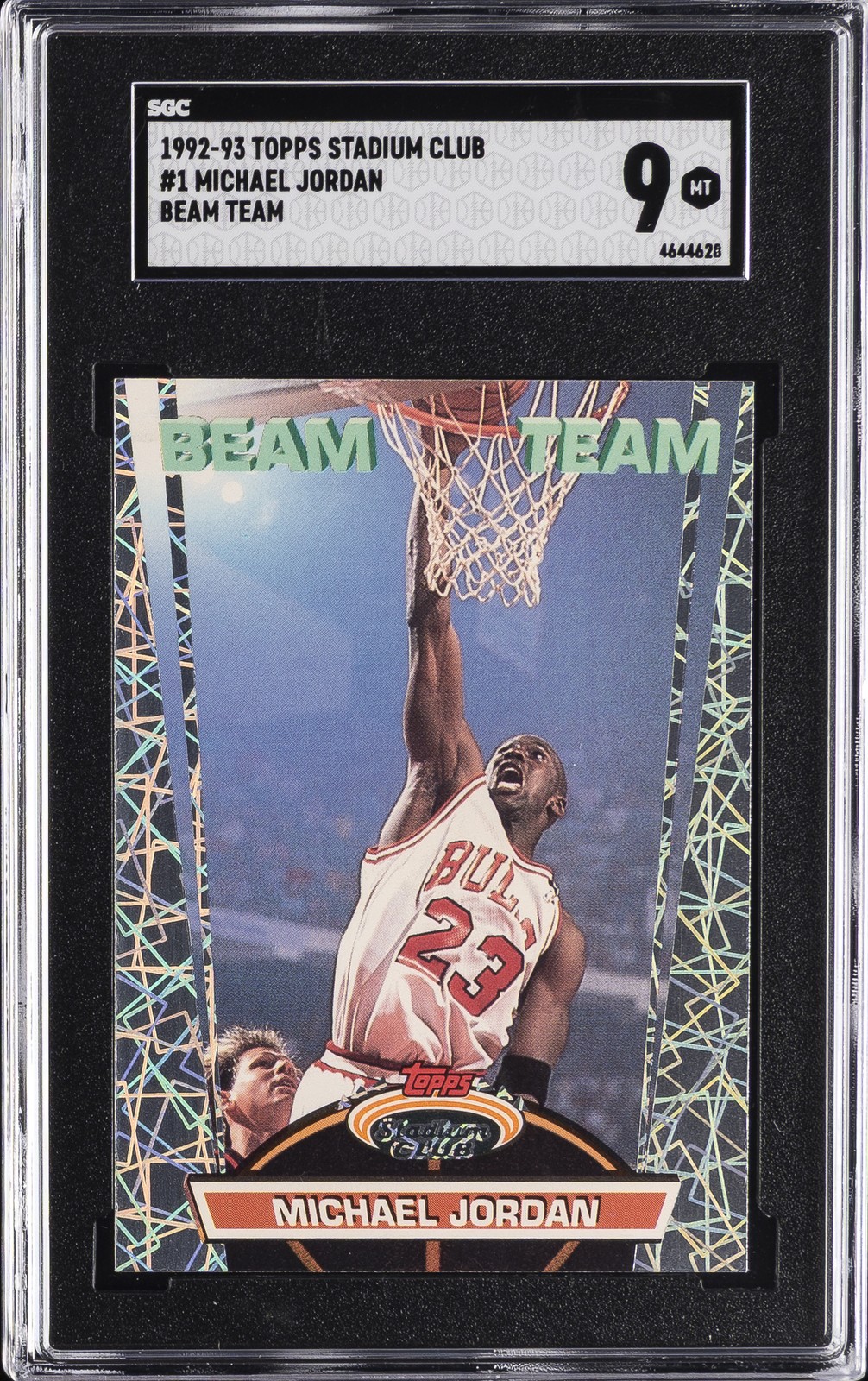 1992-93 TOPPS STADIUM CLUB BEAM TEAM #1 MICHAEL JORDAN SGC 9 1992-93 TOPPS STADIUM CLUB BEAM TEAM #1 MICHAEL JORDAN SGC 9