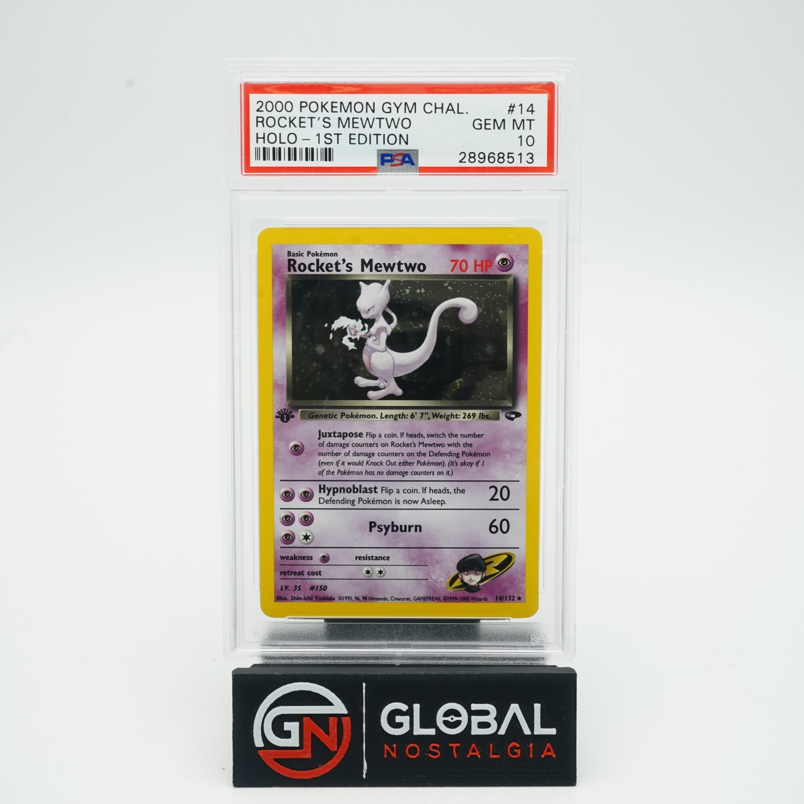 Rockets Mewtwo #14 1st Edition Gym Challenge Holo Rare Pokemon 2000 PSA 10