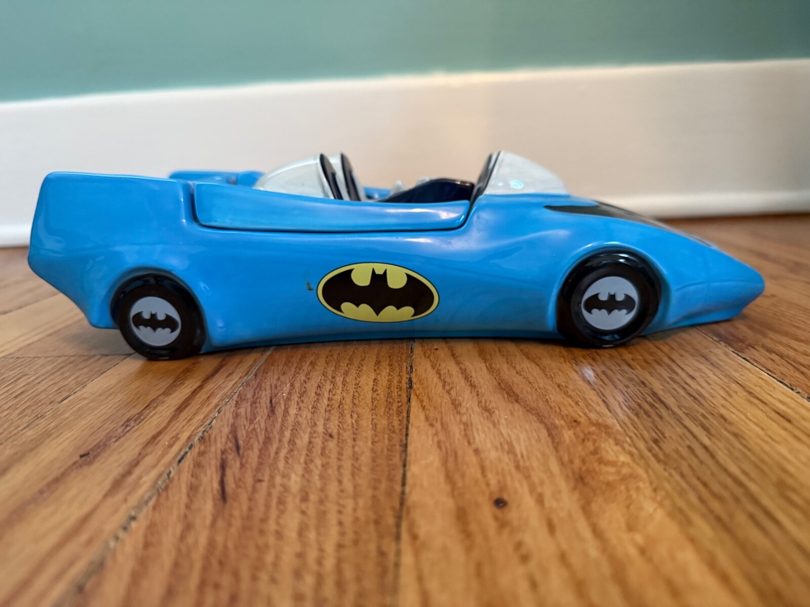 Vintage Blue Batman Batmobile Cookie Jar DC Comics Justice EUC