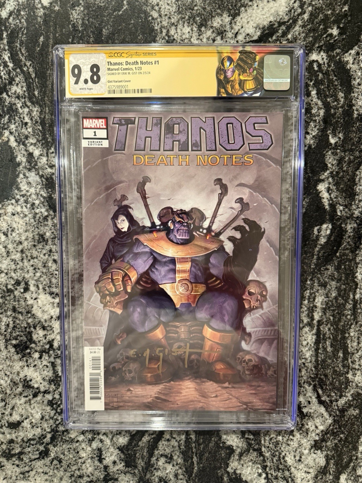 Thanos Death Notes #1 CGC 9.8 SS EM Gist  Variant 1:100 Custom Thanos Label 🔥