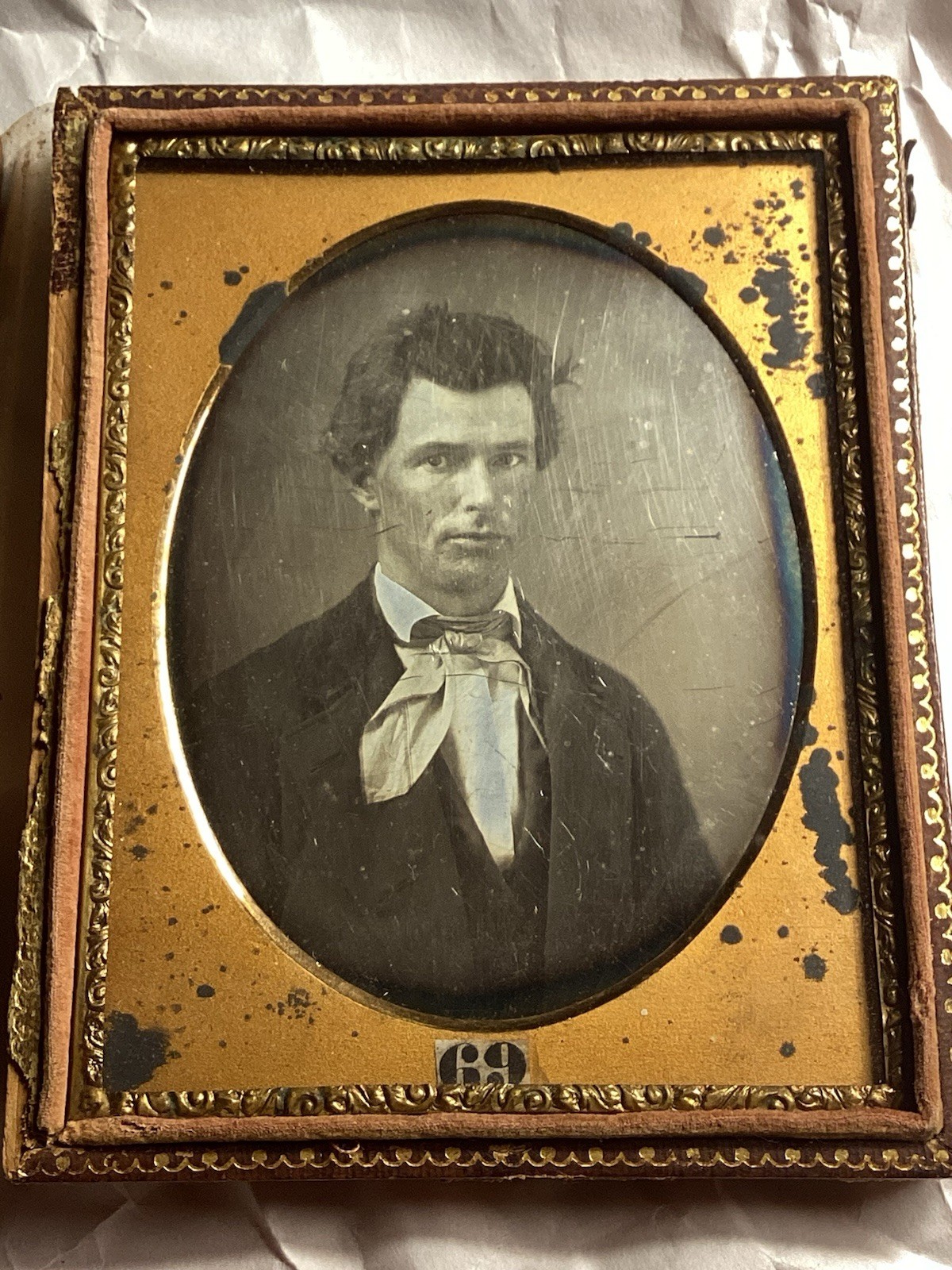 Antique 1840s-1850s Daguerreotype ~ Young American Street Fighting Man 1/6th