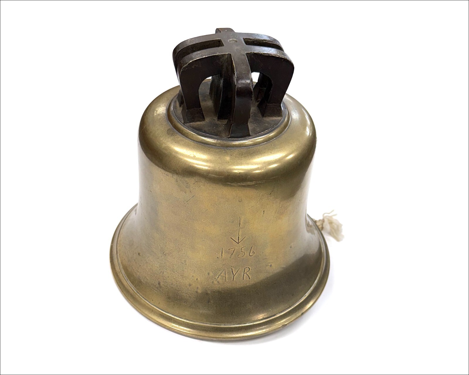 Antique 18th Century British Navy Bronze Ships Bell - Ayr 1756 - Antique 18th Century British Navy Bronze Ships Bell - Ayr 1756 -