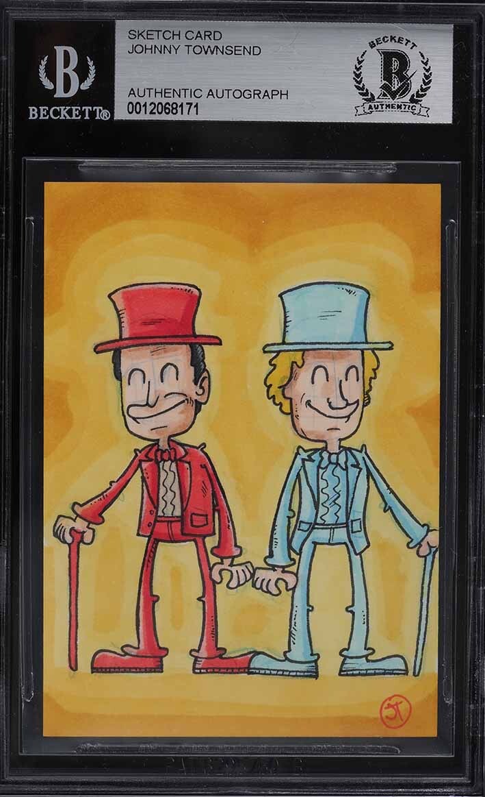 Dumb & Dumber Jim Carrey Jeff Bridges Original Art Sketch Card 1/1 BAS Dumb & Dumber Jim Carrey Jeff Bridges Original Art Sketch Card 1/1 BAS