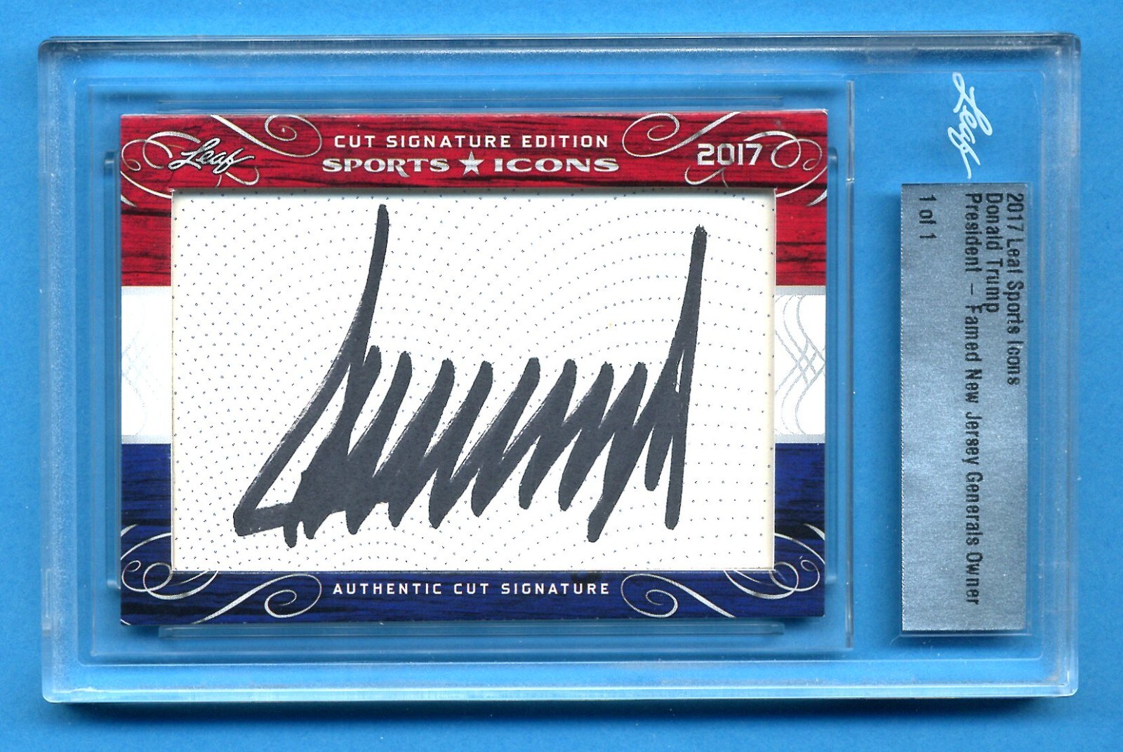 2017 Leaf Sports Icons Donald Trump CUT AUTO #1/1