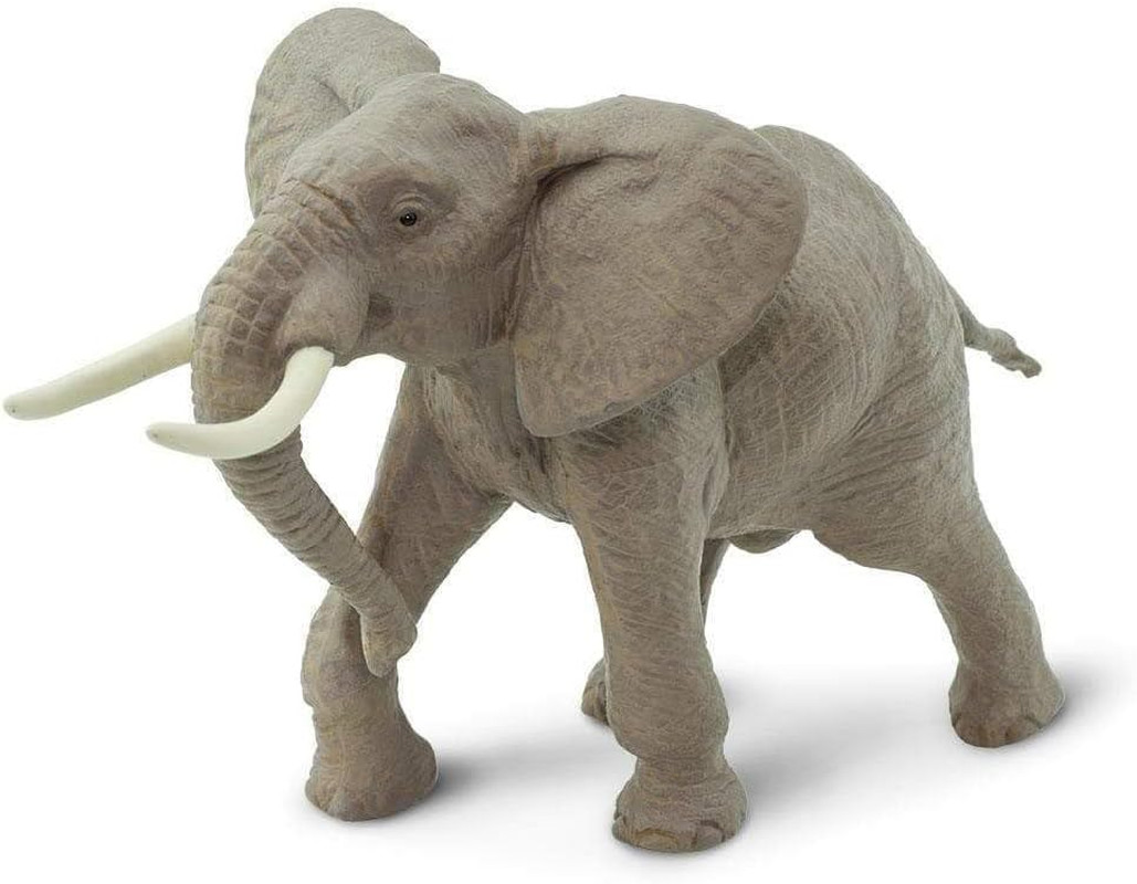 African Bull Elephant Figurine - Realistic 7.6