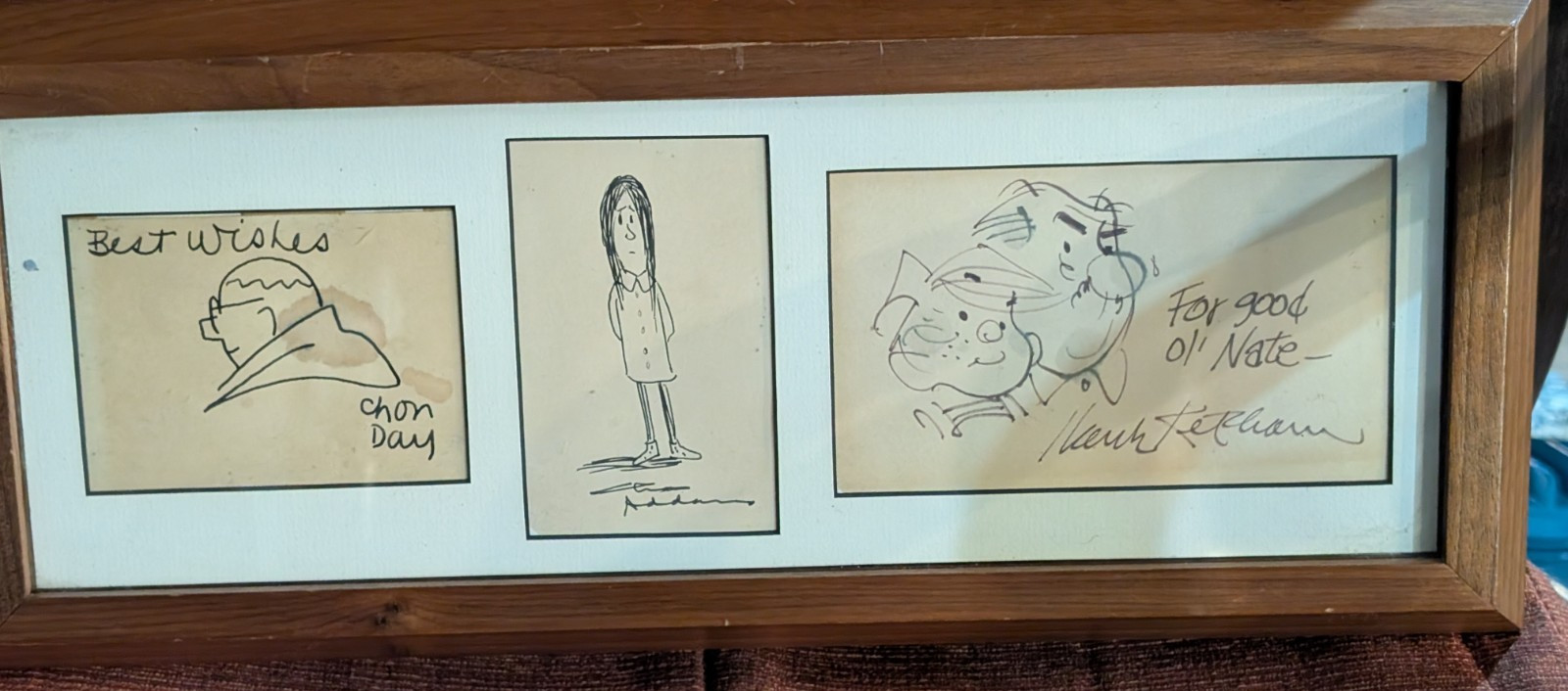 Unique Vintage 1950's Cartoon Artists Sketch Autograph Day Addams Ketchum Unique Vintage 1950's Cartoon Artists Sketch Autograph Day Addams Ketchum