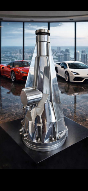 Ferrari Rare Chrome Super charger  Beautiful  Art Piece   Collectible