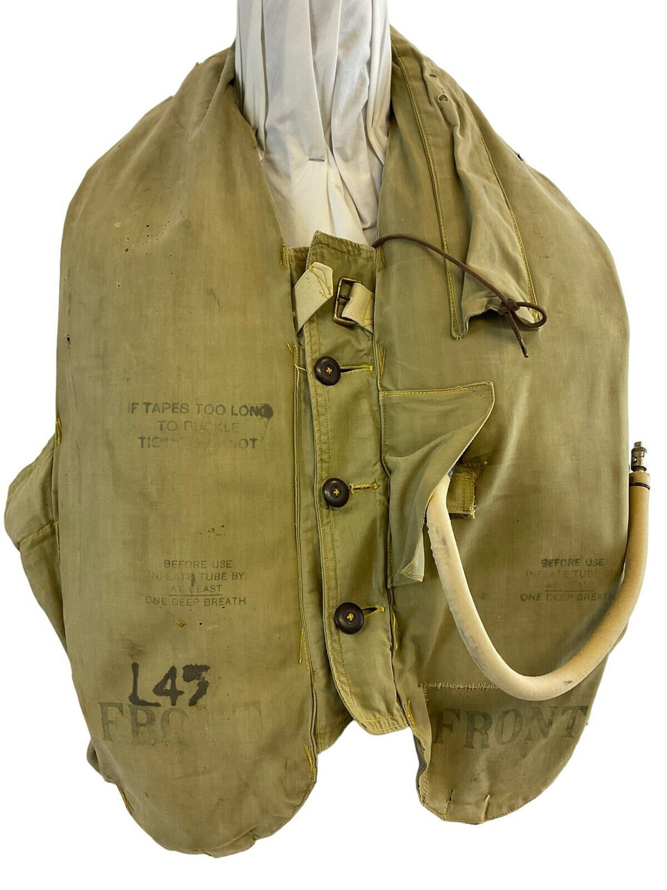 WW2 Canadian RCAF 32 Pattern Mae West Life Preserver with Bladders RARE WW2 Canadian RCAF 32 Pattern Mae West Life Preserver with Bladders RARE